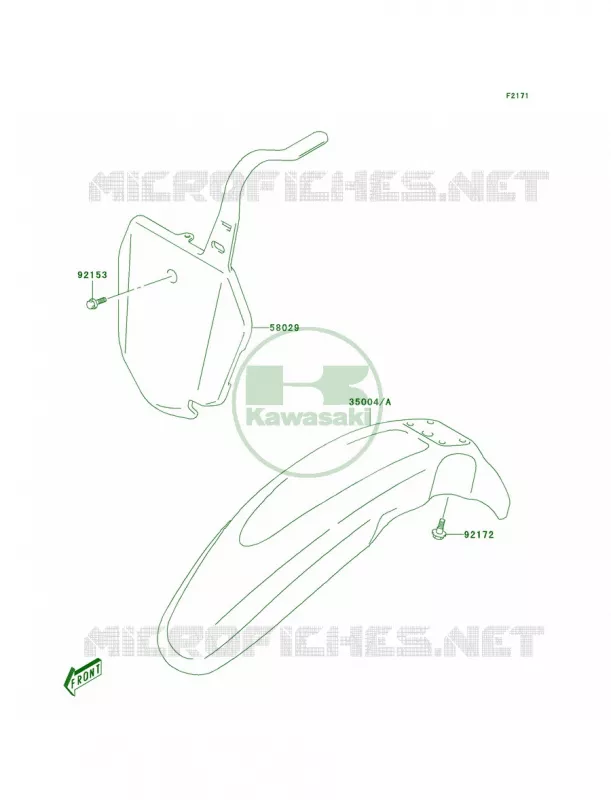 Front Fenders Kawasaki MOTOS 125 2004 KLX125  KLX125-A2