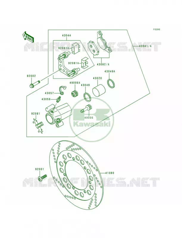 Front Brake Kawasaki MOTOS 500 1990 Vulcan 500  EN500-A1