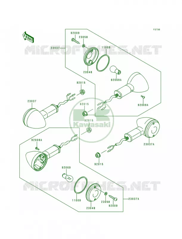 Turn Signals Kawasaki MOTOS 500 1990 Vulcan 500  EN500-A1
