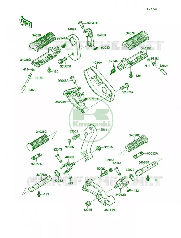 Footrest Kawasaki MOTOS 1500 1990 Vulcan 88  VN1500-A4