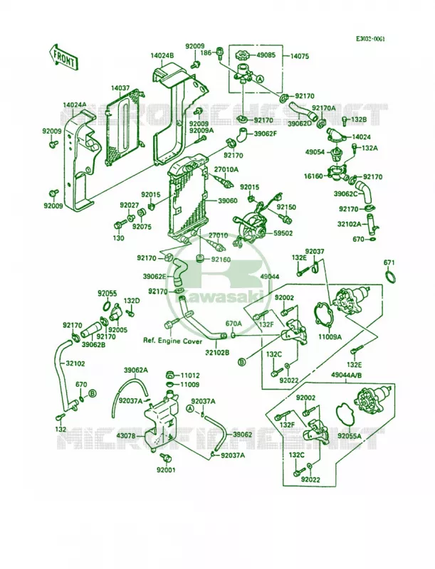 Radiator Kawasaki MOTOS 250 1989 Eliminator 250  EL250-B3