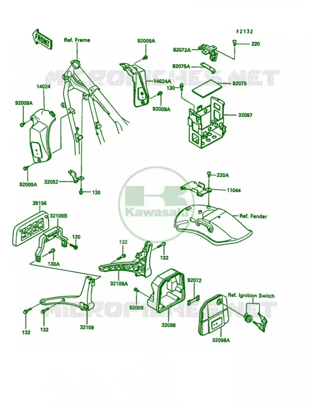 Battery Case Kawasaki MOTOS 450 1989 454 LTD  EN450-A5