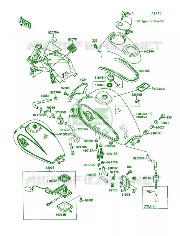 Fuel Tank Kawasaki MOTOS 1500 1989 Vulcan 88  VN1500-A3