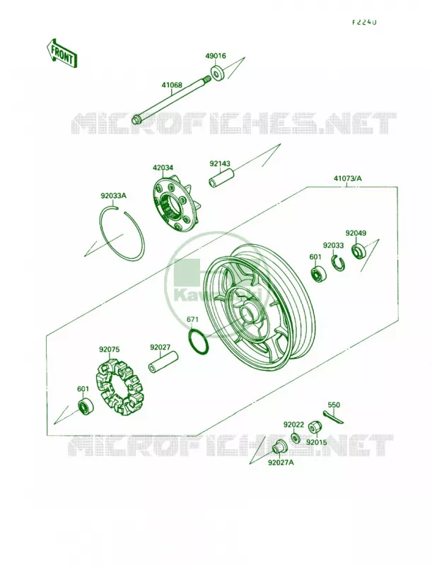 Rear Hub Kawasaki MOTOS 1500 1989 Vulcan 88  VN1500-A3