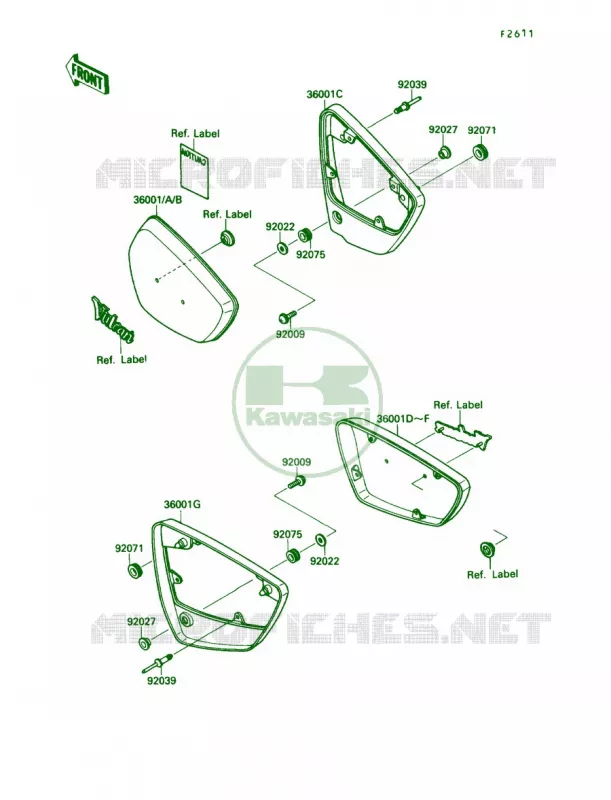 Side Cover Kawasaki MOTOS 1500 1989 Vulcan 88  VN1500-A3