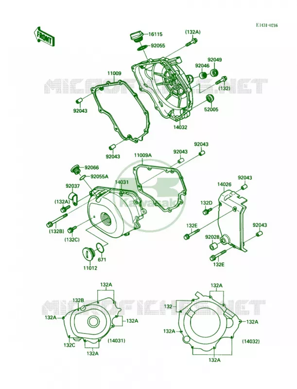 Engine Covers Kawasaki MOTOS 250 1988 Eliminator 250  EL250-B2