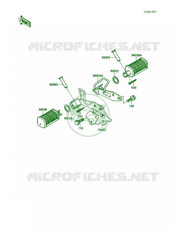Footrests Kawasaki MOTOS 250 1988 Eliminator 250  EL250-B2