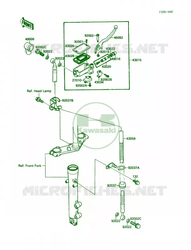 Front Master Cylinder Kawasaki MOTOS 250 1988 Eliminator 250  EL250-B2