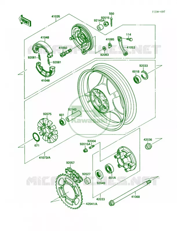 Rear WheelChain Kawasaki MOTOS 250 1988 Eliminator 250  EL250-B2