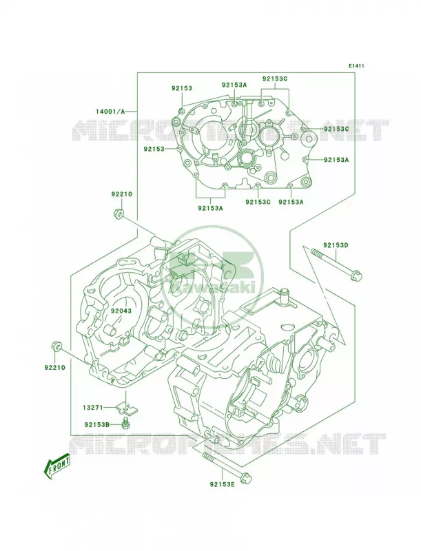 Crankcase Kawasaki MOTOS 125 2004 KLX125L  KLX125-B2