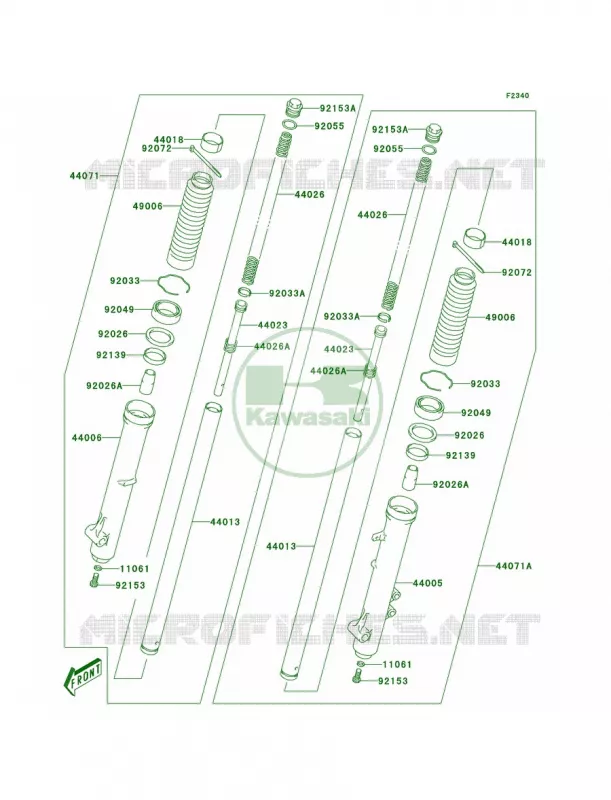 Front Fork Kawasaki MOTOS 125 2004 KLX125L  KLX125-B2