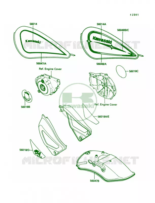 Decals Kawasaki MOTOS 450 1988 454 LTD  EN450-A4