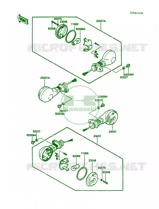 Turn Signals Kawasaki MOTOS 450 1988 454 LTD  EN450-A4