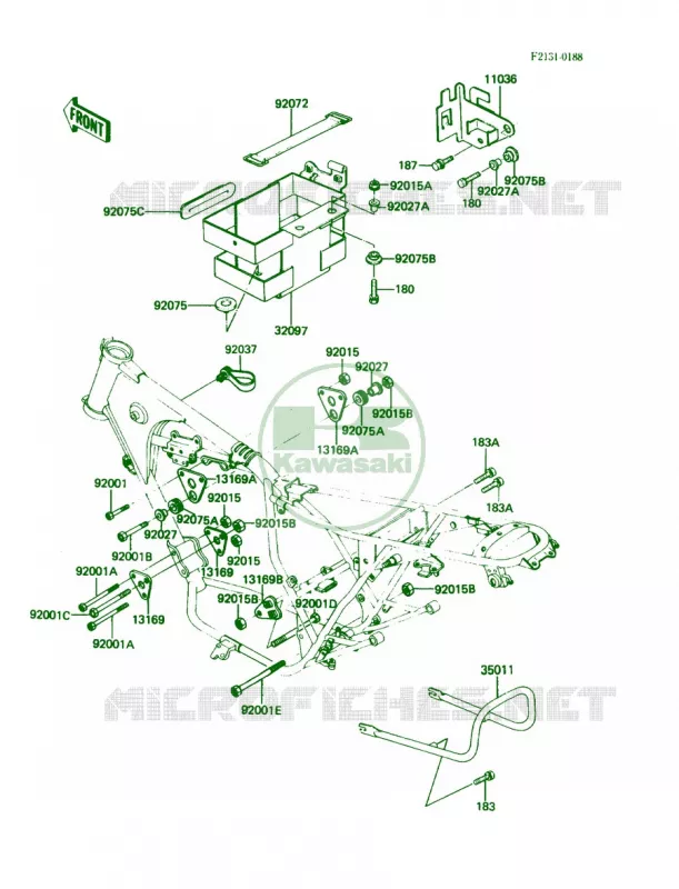 Frame Fittings Kawasaki MOTOS 305 1988 LTD  KZ305-B3