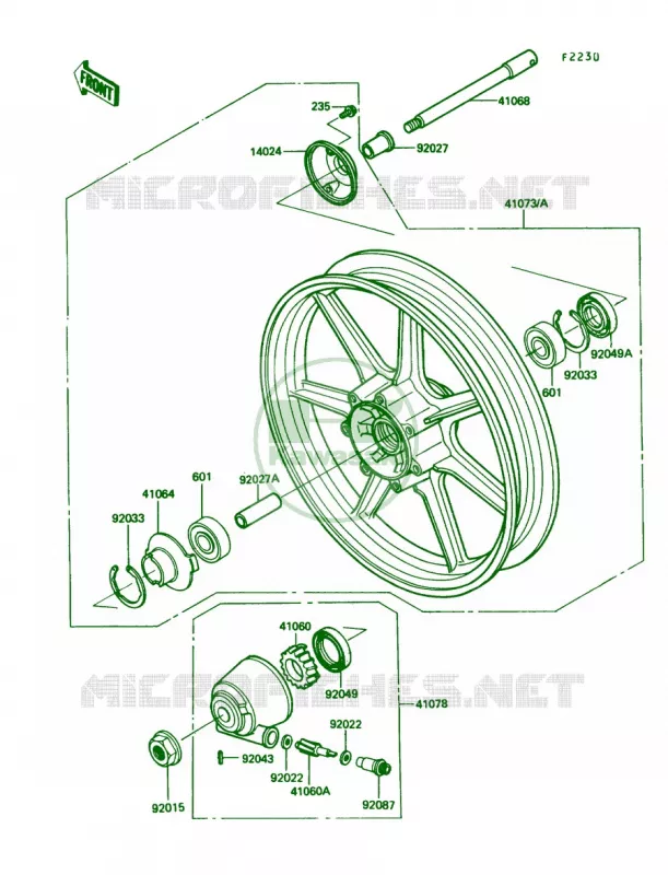 Front Wheel Kawasaki MOTOS 450 1987 454 LTD  EN450-A3