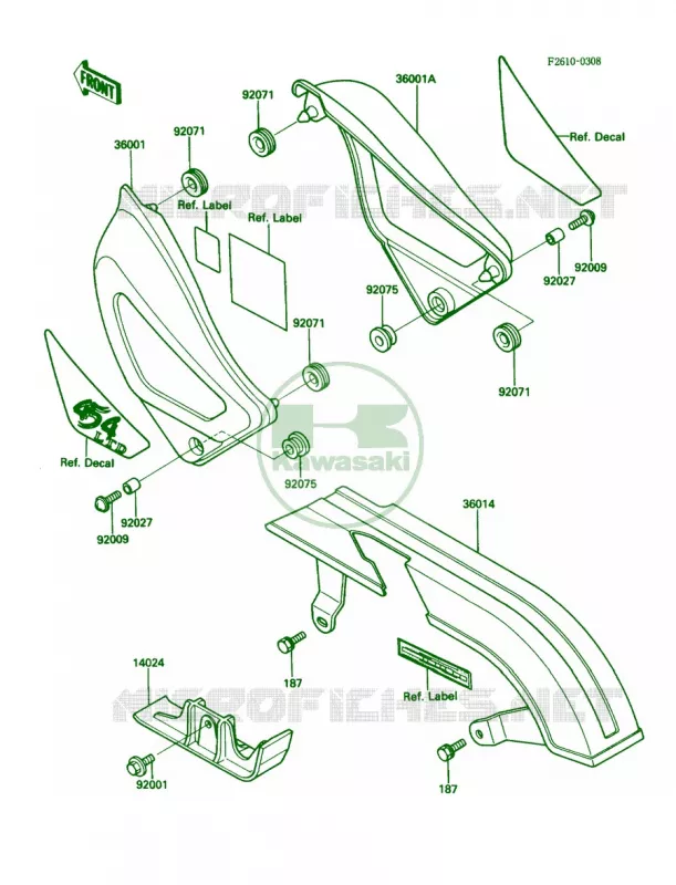 Side Covers Kawasaki MOTOS 450 1987 454 LTD  EN450-A3