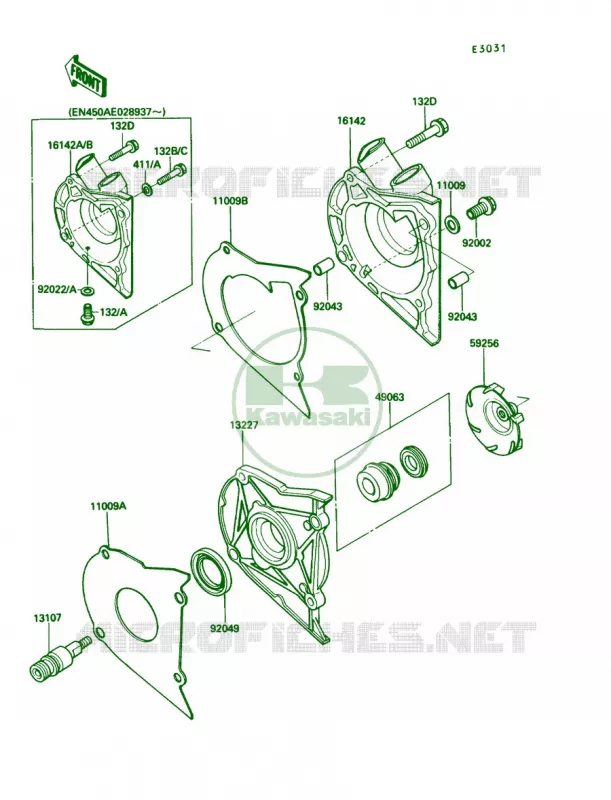 Water Pump Kawasaki MOTOS 450 1987 454 LTD  EN450-A3