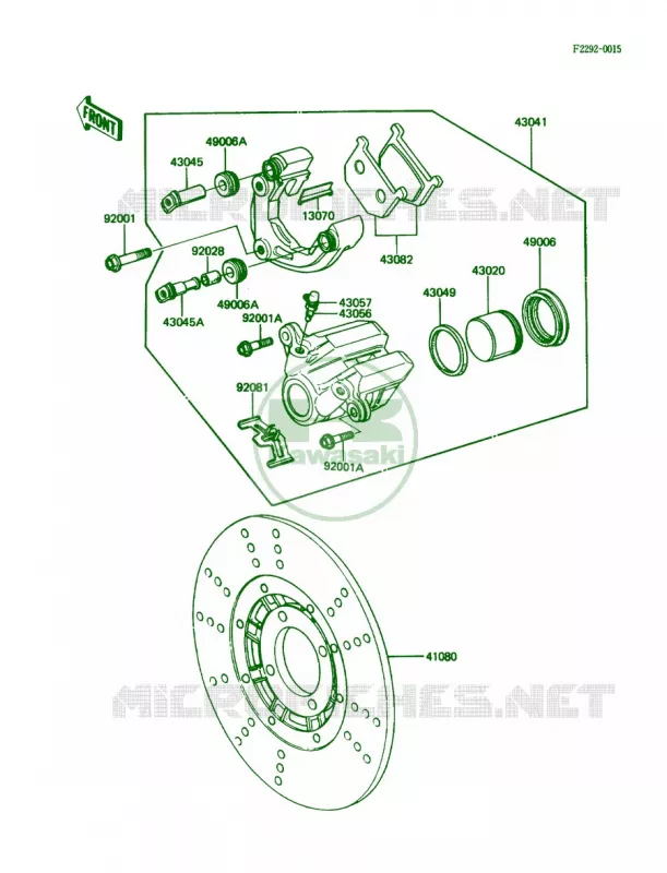 Front Brake Kawasaki MOTOS 305 1987 LTD  KZ305-B2