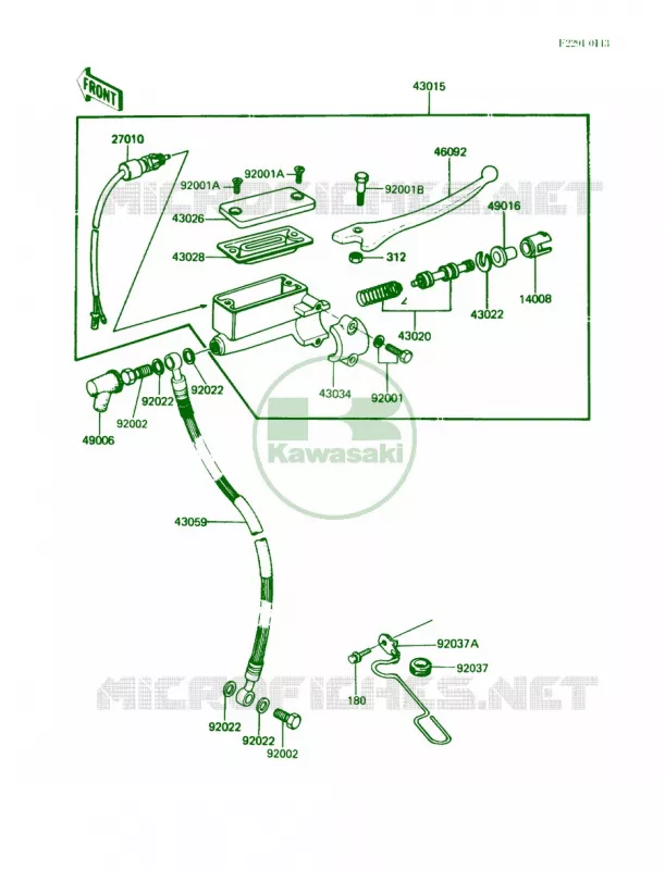 Front Master Cylinder Kawasaki MOTOS 305 1987 LTD  KZ305-B2