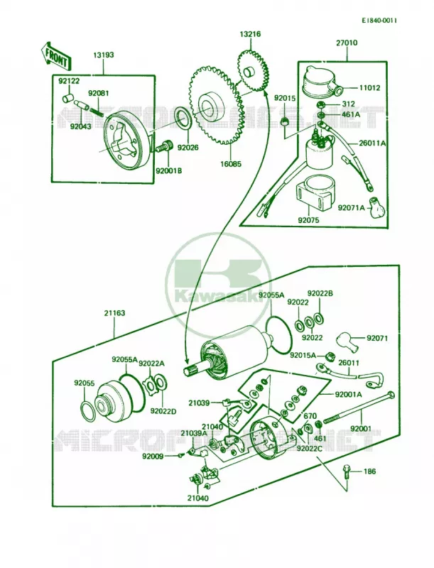 Starter Motor Kawasaki MOTOS 305 1987 LTD  KZ305-B2