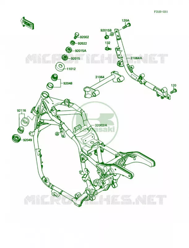 Frame Kawasaki MOTOS 1500 1987 Vulcan 88  VN1500-A1