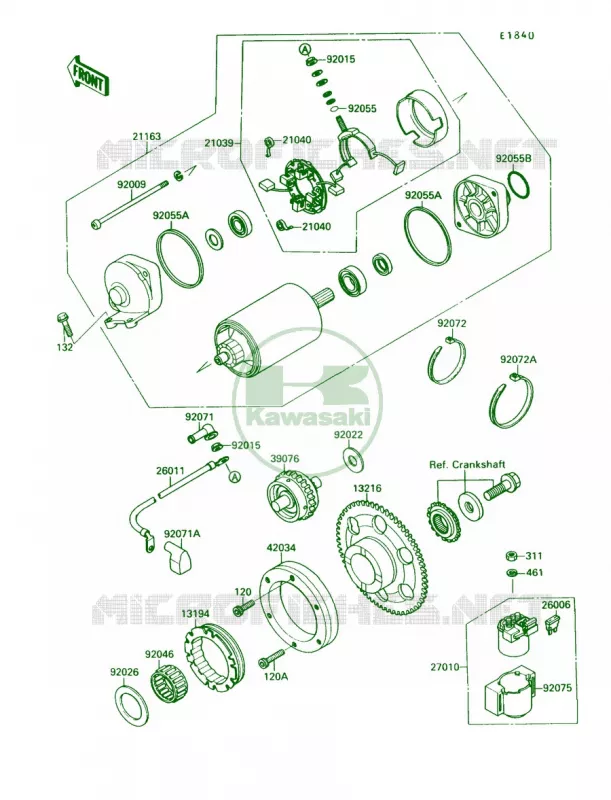 Starter Motor Kawasaki MOTOS 1500 1987 Vulcan 88  VN1500-A1