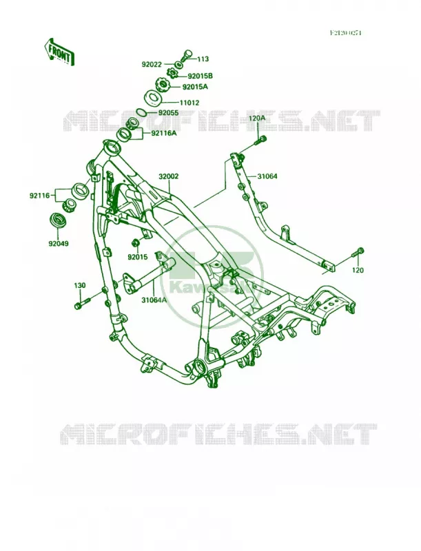 Frame Kawasaki MOTOS 750 1987 Vulcan 750  VN750-A3