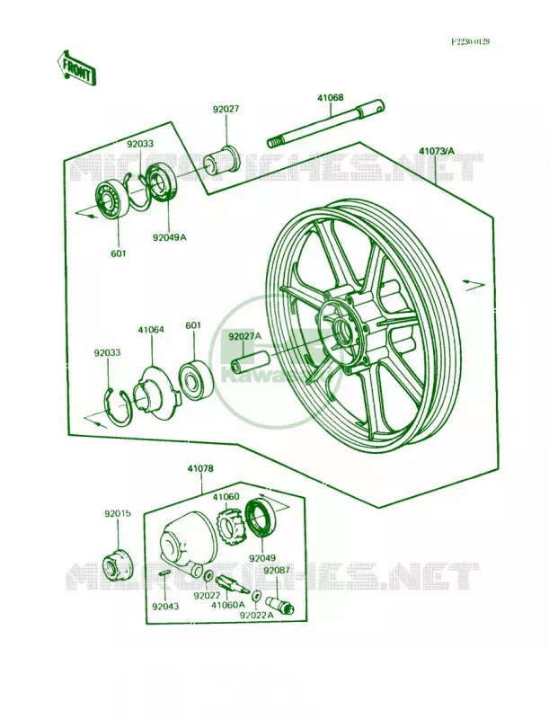 Front Wheel Kawasaki MOTOS 750 1987 Vulcan 750  VN750-A3