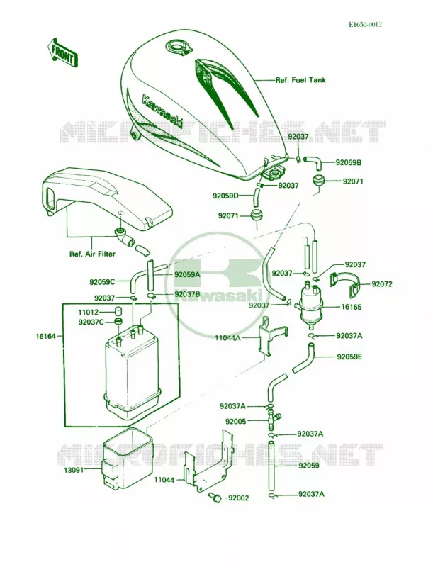Fuel Evaporative System Kawasaki MOTOS 750 1987 Vulcan 750  VN750-A3
