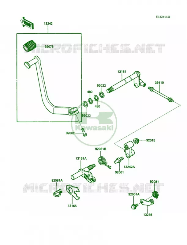 Gear Change Mechanism Kawasaki MOTOS 750 1987 Vulcan 750  VN750-A3