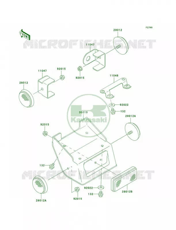 ReflectorsCN Kawasaki MOTOS 300 2004 KLX300R  KLX300-A9