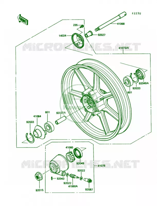 Front Wheel Kawasaki MOTOS 450 1986 454 LTD  EN450-A2