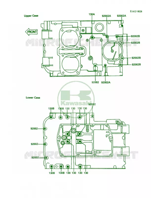 Crankcase Bolt Pattern Kawasaki MOTOS 450 1985 454 LTD  EN450-A1