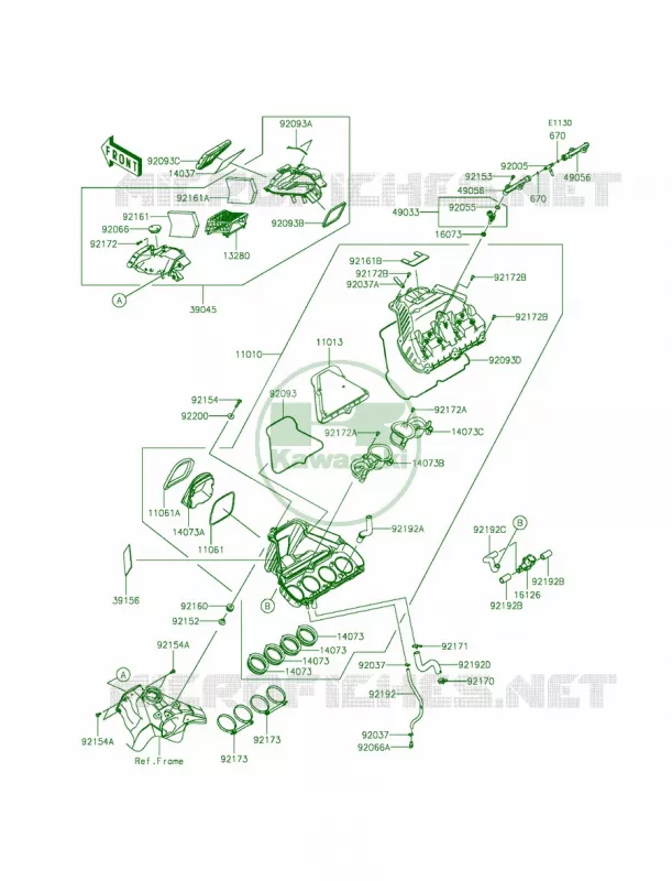 Air Cleaner Kawasaki MOTOS 1000 2015 Ninja ZX-10R  ZX1000JFF