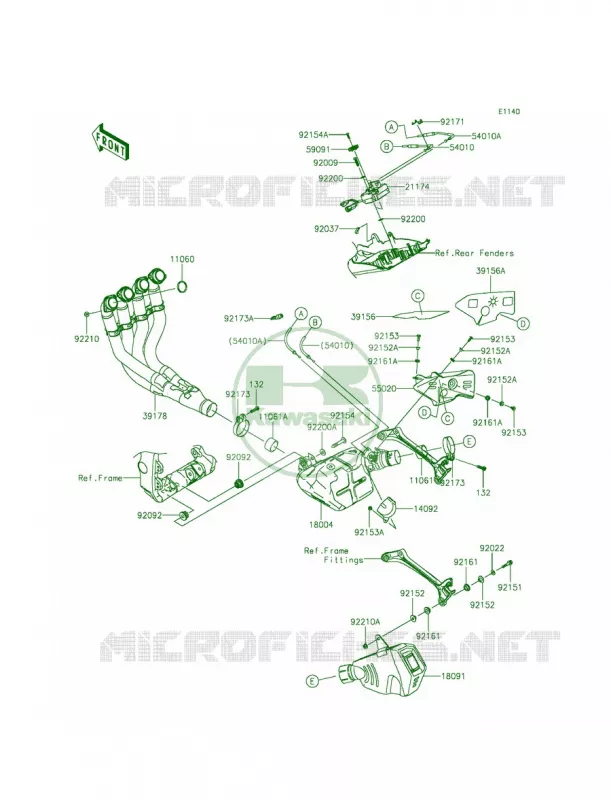 Mufflers Kawasaki MOTOS 1000 2015 Ninja ZX-10R  ZX1000JFF