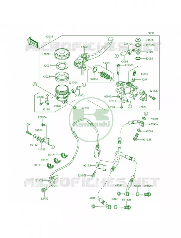Front Master Cylinder Kawasaki MOTOS 1000 2015 Ninja ZX-10R 30th Anniversary  ZX1000JFFA