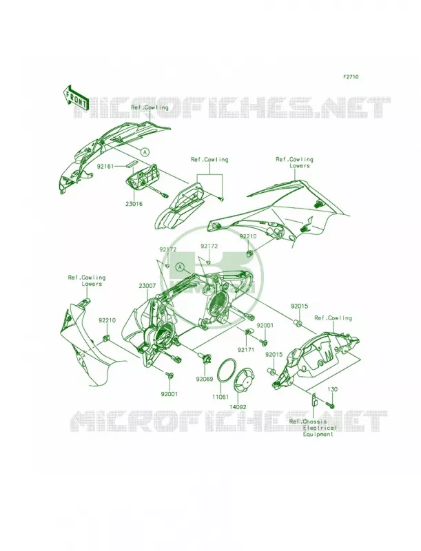 Headlights Kawasaki MOTOS 1000 2015 Ninja ZX-10R 30th Anniversary  ZX1000JFFA