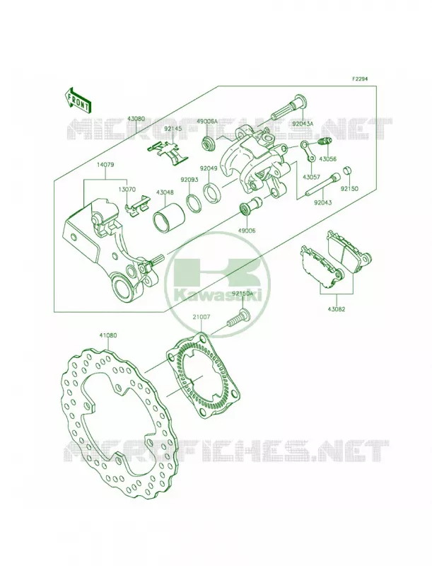 Rear Brake Kawasaki MOTOS 1000 2015 Ninja ZX-10R ABS  ZX1000KFF