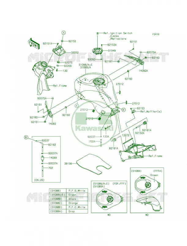 Fuel Tank Kawasaki MOTOS 636 2015 Ninja ZX-6R  ZX636FFF