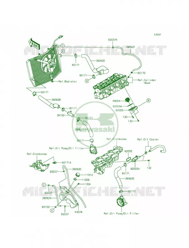Water Pipe Kawasaki MOTOS 636 2015 Ninja ZX-6R  ZX636FFF