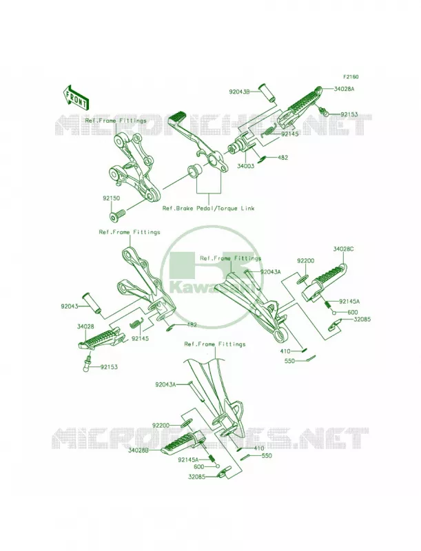 Footrests Kawasaki MOTOS 636 2015 Ninja ZX-6R  ZX636FFFA