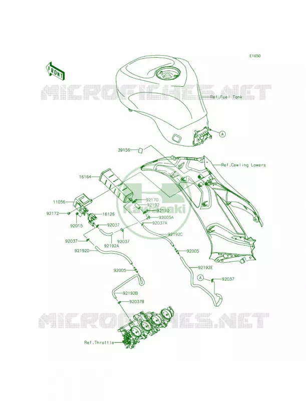 Fuel Evaporative SystemCA Kawasaki MOTOS 636 2015 Ninja ZX-6R  ZX636FFFA