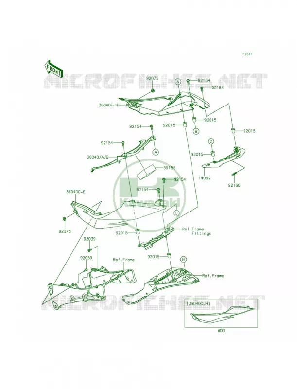 Side Covers Kawasaki MOTOS 636 2015 Ninja ZX-6R  ZX636FFFA
