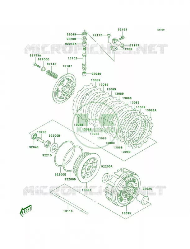 Clutch Kawasaki MOTOS 400 2004 KLX400R  KLX400-B2