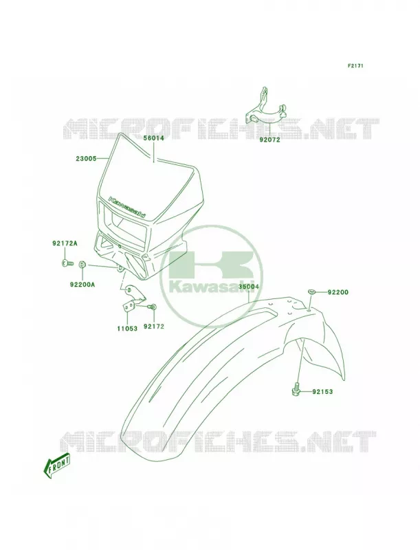 Front Fenders Kawasaki MOTOS 400 2004 KLX400R  KLX400-B2