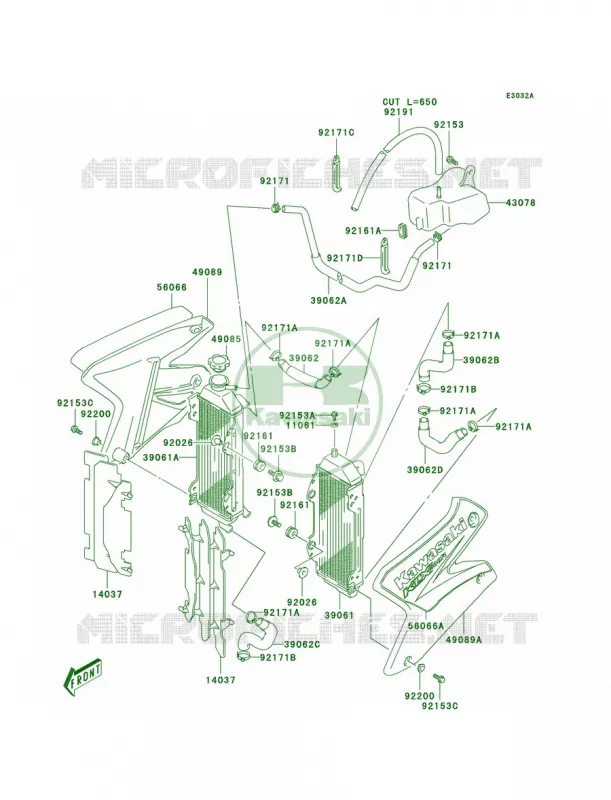 RadiatorKLX400-B2 Kawasaki MOTOS 400 2004 KLX400R  KLX400-B2