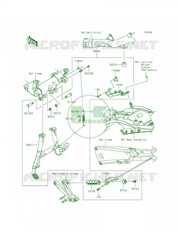 AccessoryCenterstand Kawasaki MOTOS 1400 2015 Ninja ZX-14R ABS 30th Anniversary  ZX1400FFFB