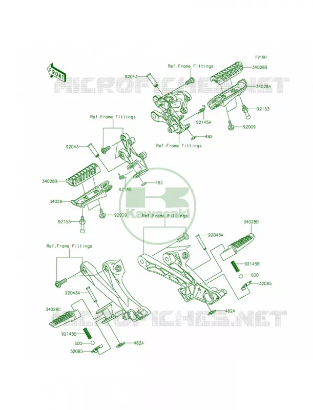 Footrests Kawasaki MOTOS 1400 2015 Ninja ZX-14R ABS 30th Anniversary  ZX1400FFFB