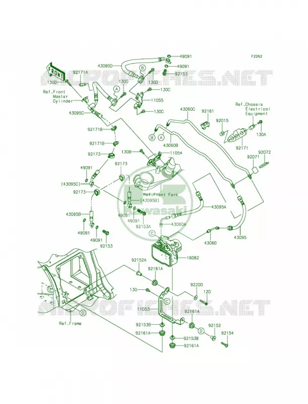 Brake Piping Kawasaki MOTOS 1400 2015 Ninja ZX-14R ABS  ZX1400FFFA