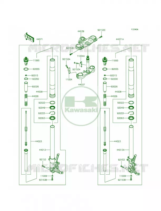 Front ForkFFFB Kawasaki MOTOS 1400 2015 Ninja ZX-14R ABS  ZX1400FFFA